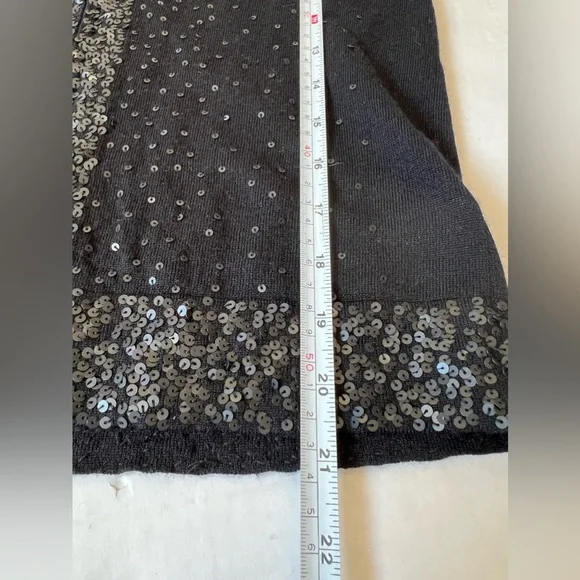 J. Crew Sequin Full Zip Cardigan Womens XS Extra Small Black Merino Wool - Picture 4 of 7
